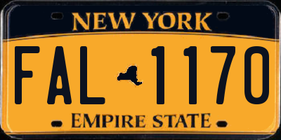 NY license plate FAL1170