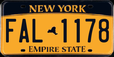 NY license plate FAL1178