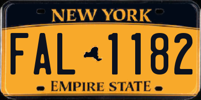 NY license plate FAL1182