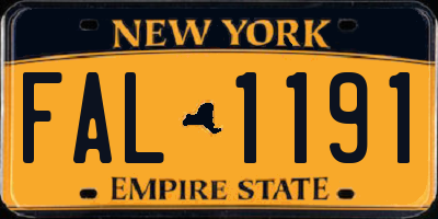NY license plate FAL1191