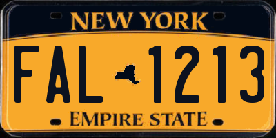 NY license plate FAL1213