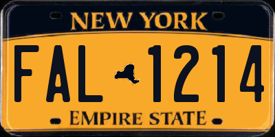 NY license plate FAL1214