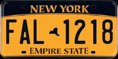 NY license plate FAL1218