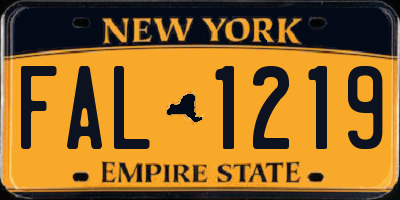 NY license plate FAL1219