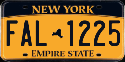 NY license plate FAL1225