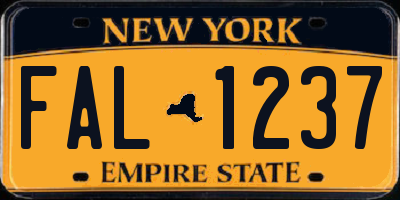 NY license plate FAL1237