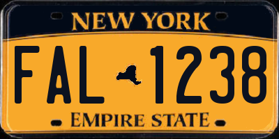 NY license plate FAL1238