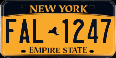 NY license plate FAL1247