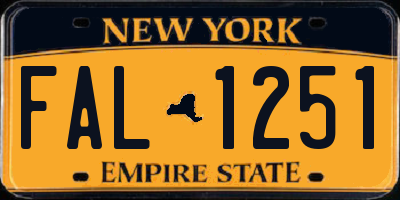 NY license plate FAL1251