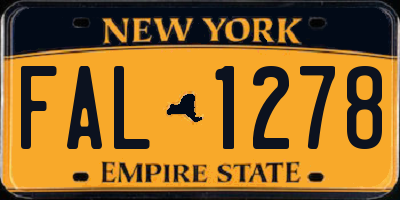 NY license plate FAL1278