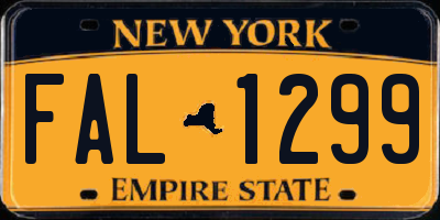NY license plate FAL1299