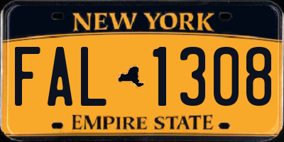 NY license plate FAL1308