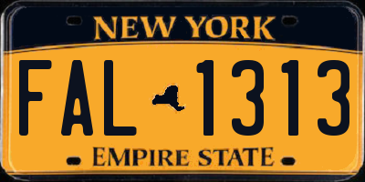 NY license plate FAL1313