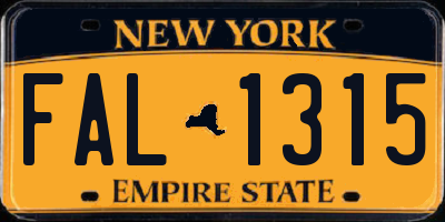 NY license plate FAL1315