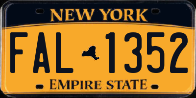 NY license plate FAL1352