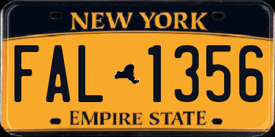 NY license plate FAL1356