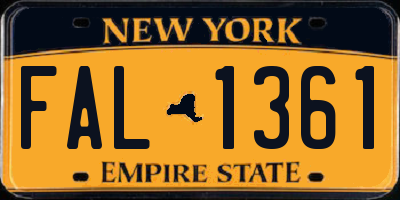 NY license plate FAL1361