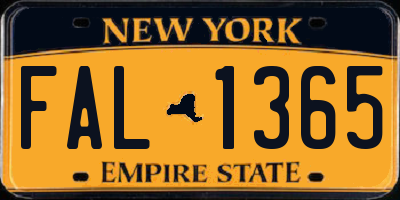 NY license plate FAL1365