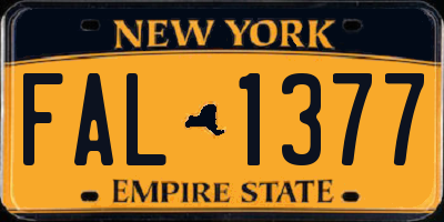NY license plate FAL1377