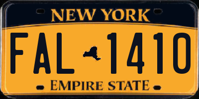 NY license plate FAL1410