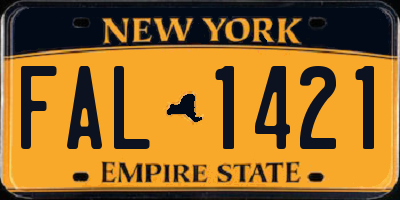 NY license plate FAL1421