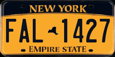 NY license plate FAL1427