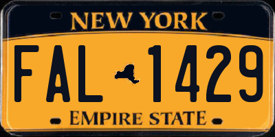 NY license plate FAL1429