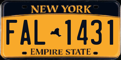 NY license plate FAL1431