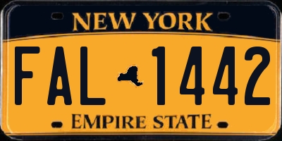 NY license plate FAL1442