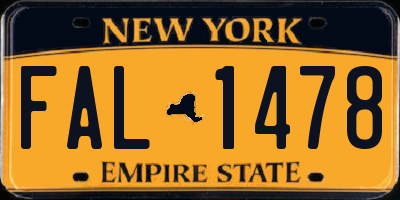 NY license plate FAL1478
