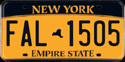 NY license plate FAL1505