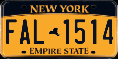 NY license plate FAL1514