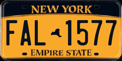 NY license plate FAL1577