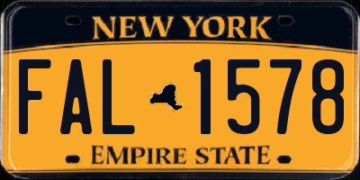 NY license plate FAL1578