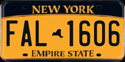 NY license plate FAL1606