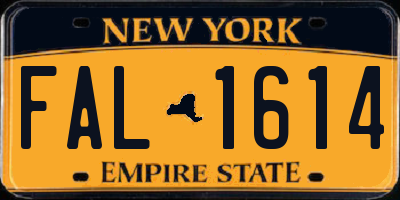 NY license plate FAL1614