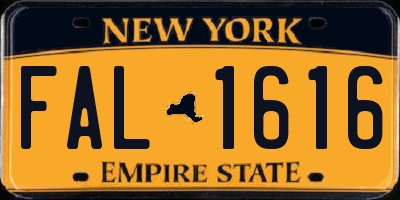 NY license plate FAL1616