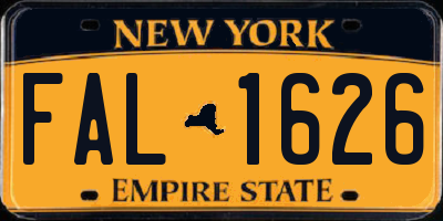 NY license plate FAL1626