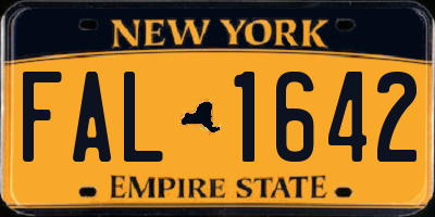 NY license plate FAL1642