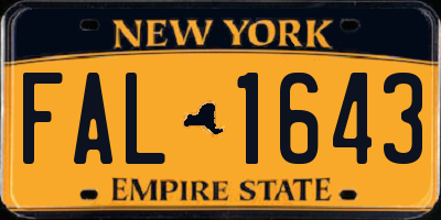 NY license plate FAL1643