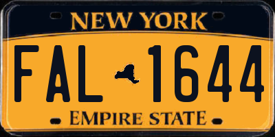 NY license plate FAL1644