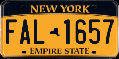 NY license plate FAL1657