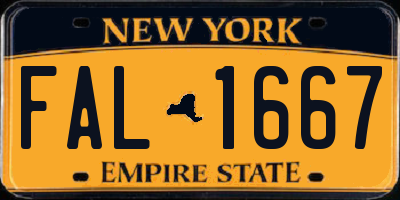 NY license plate FAL1667
