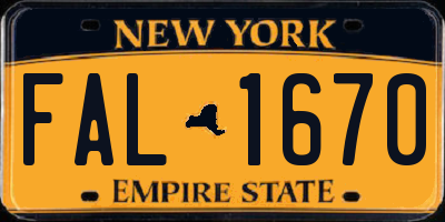 NY license plate FAL1670