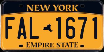 NY license plate FAL1671