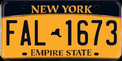 NY license plate FAL1673