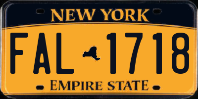 NY license plate FAL1718