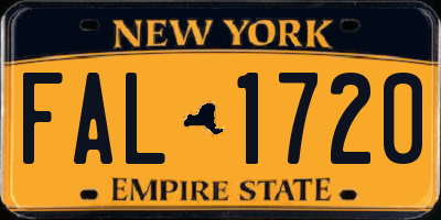 NY license plate FAL1720