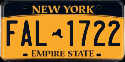 NY license plate FAL1722