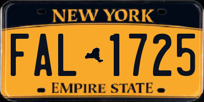 NY license plate FAL1725